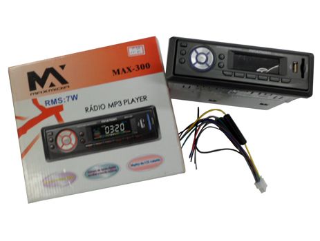 RADIO AUTOMOTIVO FM/MP3 PLAYER C/USB/SD RMS 7W MAX-300